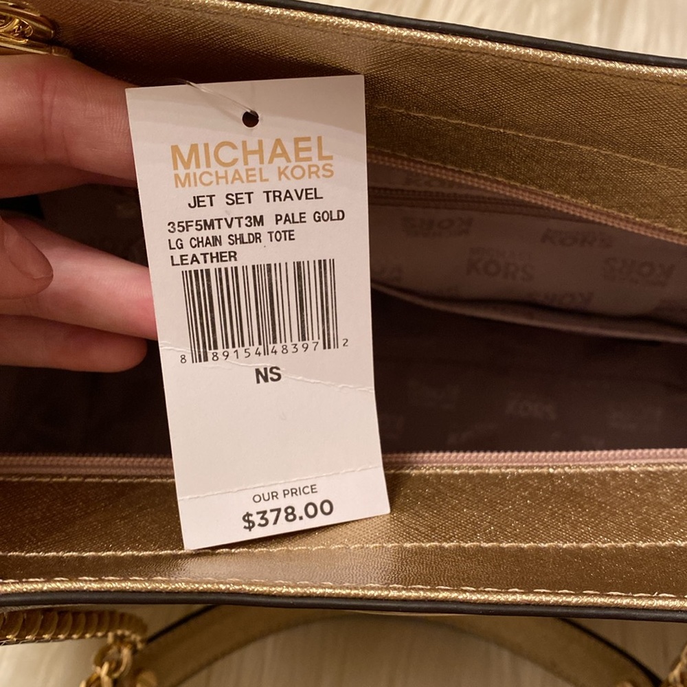 NWT Gold Metallic Michael Kors Tote - Picture 10 of 10